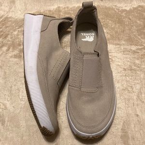 Sorel Out N About Plus Tan Suede Slip On Sneaker